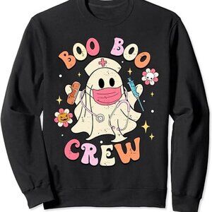 Boo Boo Crew Nurse Shirt Funny Ghost Retro Halloween Nurse Sweatshirt